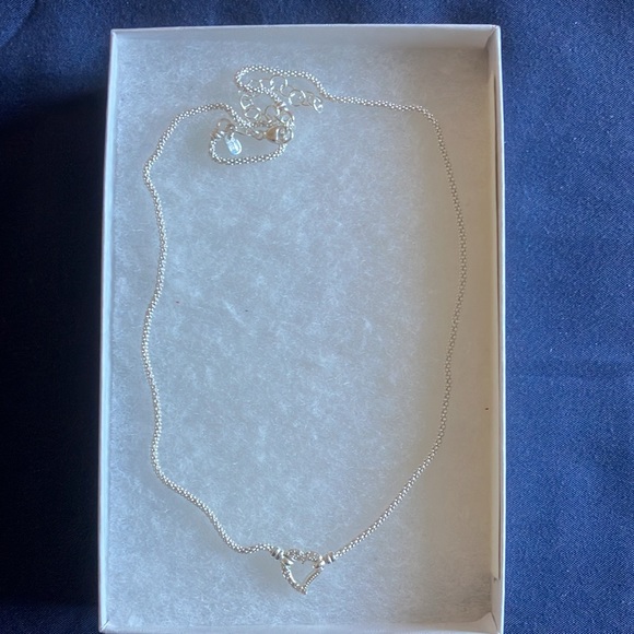 Boho Minimalist Silver Heart Necklace - Picture 3 of 3